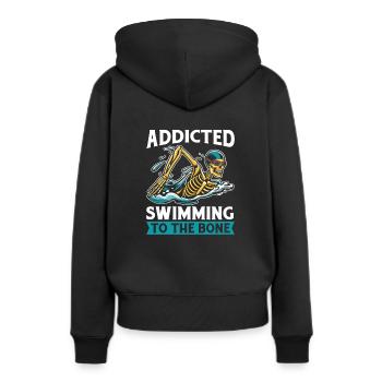 Flotteur de natation squelette - Sweat à capuche Premium bio Femme - noir - Dos - Julia (174cm)