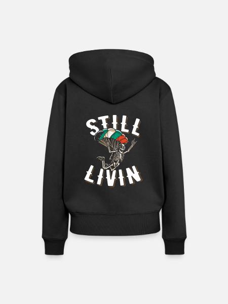 Fallschirmspringer Fallschirmspringen - Frauen Premium Bio Hoodie - Schwarz