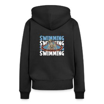 Nageurs nageurs - Sweat à capuche Premium bio Femme - noir - Dos - Julia (174cm)