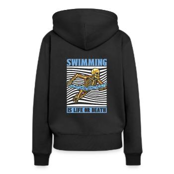 Flotteur de natation Skeleton - Sweat à capuche Premium bio Femme - noir - Dos - Julia (174cm)