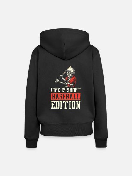 Baseball - Frauen Premium Bio Hoodie - Schwarz