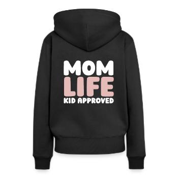 Maman Maman - Sweat à capuche Premium bio Femme - noir - Dos - Julia (174cm)