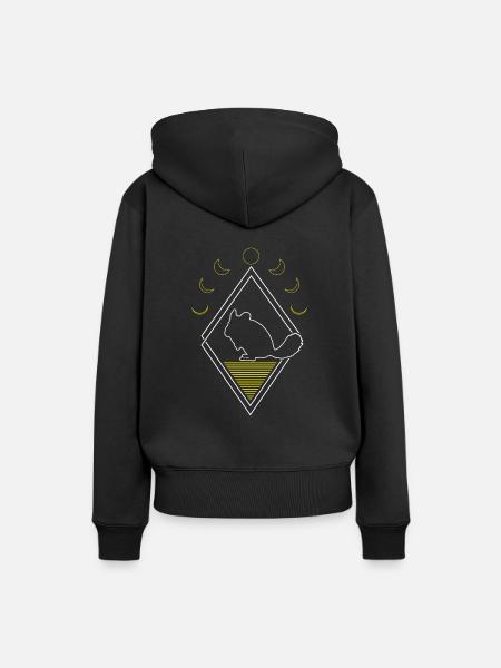 Chinchilla Abstrakt Moon Phases - Frauen Premium Bio Hoodie - Schwarz