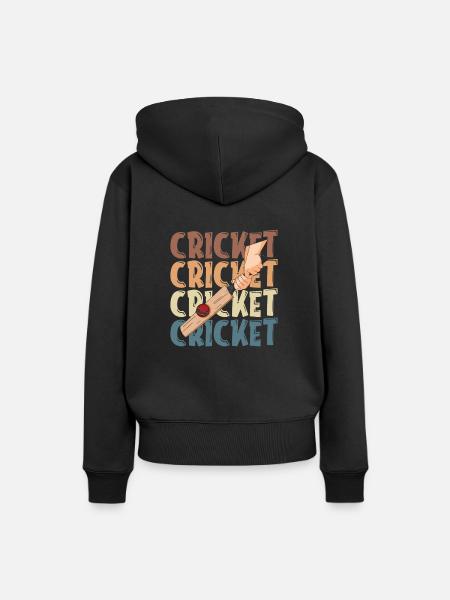 Cricket - Frauen Premium Bio Hoodie - Schwarz