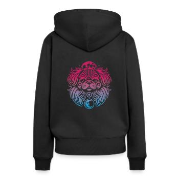 Phases de la lune tribale de Pékin - Sweat à capuche Premium bio Femme - noir - Dos - Julia (174cm)