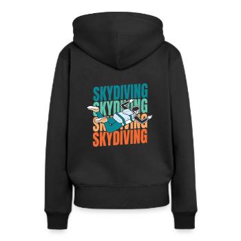 Fallschirmspringer Fallschirmspringen - Frauen Premium Bio Hoodie - Schwarz - Hinten - Julia (174cm)