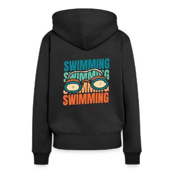 Nageurs nageurs - Sweat à capuche Premium bio Femme - noir - Dos - Julia (174cm)