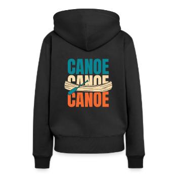 Canoë canoë - Sweat à capuche Premium bio Femme - noir - Dos - Julia (174cm)