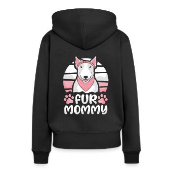 Bull Terrier Maman Chien Maman Pour Maman - Sweat à capuche Premium bio Femme - noir - Dos - Julia (174cm)