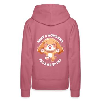 Cocker Spaniel Fucked Up Day - Frauen Premium Bio Hoodie - Malve - Hinten - Isabella (175cm)