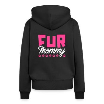Hund Vierbeiner Hundemama Fur Mommy - Frauen Premium Bio Hoodie - Schwarz - Hinten - Julia (174cm)