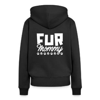 Hund Vierbeiner Hundemama Fur Mommy - Frauen Premium Bio Hoodie - Schwarz - Hinten - Julia (174cm)