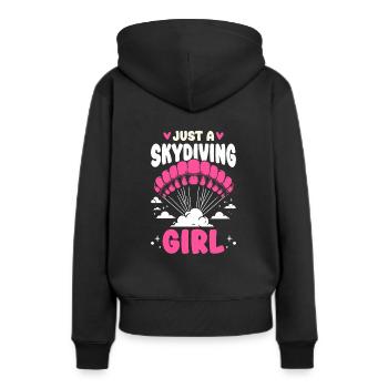 Fallschirmspringer Fallschirmspringen - Frauen Premium Bio Hoodie - Schwarz - Hinten - Julia (174cm)
