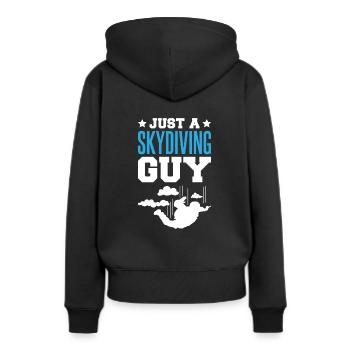 Fallschirmspringer Fallschirmspringen - Frauen Premium Bio Hoodie - Schwarz - Hinten - Julia (174cm)