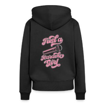 Karaoké Juste une fille de karaoké - Sweat à capuche Premium bio Femme - noir - Dos - Julia (174cm)