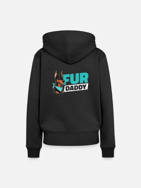 Dobermann Hundepapa Fur Daddy - Frauen Premium Bio Hoodie - Schwarz