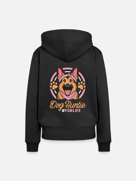 Schäferhund Dog Aunt Fur Life - Frauen Premium Bio Hoodie - Schwarz