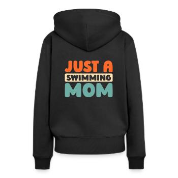 Nageur nageur juste une maman nageuse - Sweat à capuche Premium bio Femme - noir - Dos - Julia (174cm)