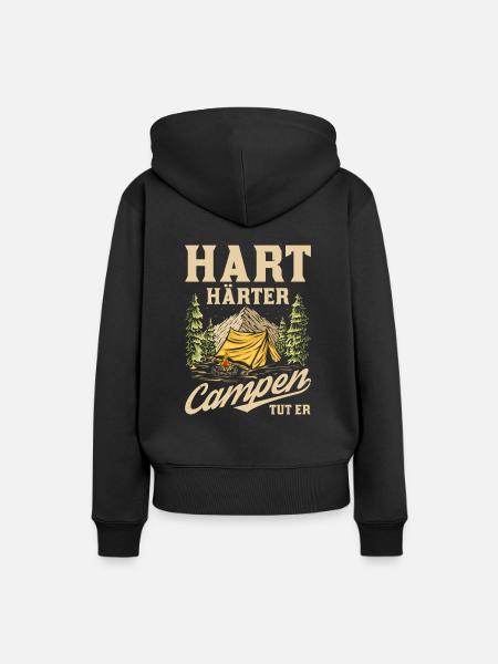 Zelt Camping Campen - Frauen Premium Bio Hoodie - Schwarz