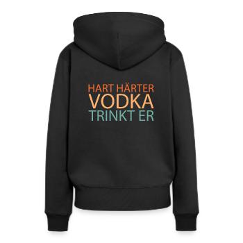 Vodka Wodka - Frauen Premium Bio Hoodie - Schwarz - Hinten - Julia (174cm)