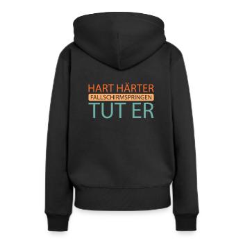 Fallschirmspringer Fallschirmspringen - Frauen Premium Bio Hoodie - Schwarz - Hinten - Julia (174cm)