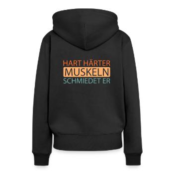 Musculation bodybuilders - Sweat à capuche Premium bio Femme - noir - Dos - Julia (174cm)