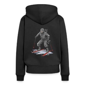 Ski Après-ski Ski Ninja - Sweat à capuche Premium bio Femme - noir - Dos - Julia (174cm)