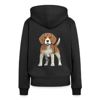 Empreinte digitale du beagle - Sweat à capuche Premium bio Femme - noir - Dos - Julia (174cm)