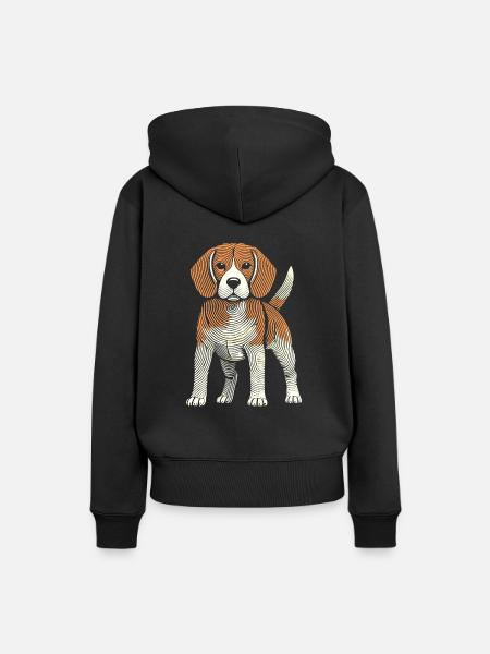 Beagle Fingerabdruck - Frauen Premium Bio Hoodie - Schwarz