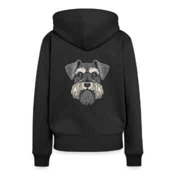 Empreinte digitale du schnauzer - Sweat à capuche Premium bio Femme - noir - Dos - Julia (174cm)