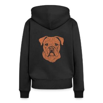 Empreinte digitale bouledogue - Sweat à capuche Premium bio Femme - noir - Dos - Julia (174cm)