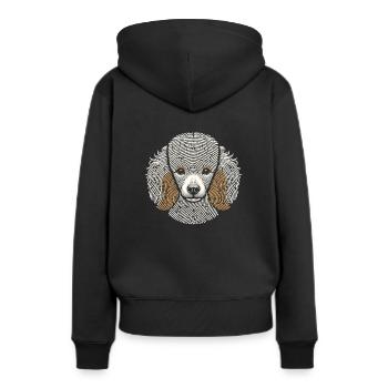 Empreinte digitale de caniche - Sweat à capuche Premium bio Femme - noir - Dos - Julia (174cm)