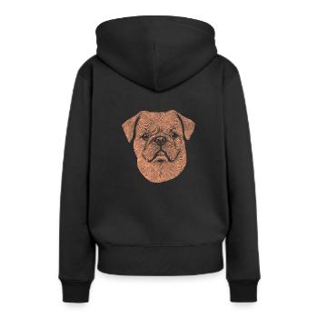 Empreinte digitale pékinoise - Sweat à capuche Premium bio Femme - noir - Dos - Julia (174cm)