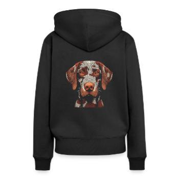 Empreinte digitale dalmate - Sweat à capuche Premium bio Femme - noir - Dos - Julia (174cm)