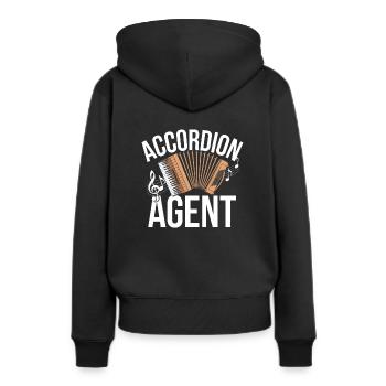 Akkordeon - Frauen Premium Bio Hoodie - Schwarz - Hinten - Julia (174cm)