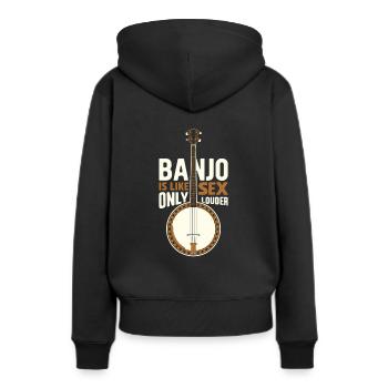 Banjo - Sweat à capuche Premium bio Femme - noir - Dos - Julia (174cm)