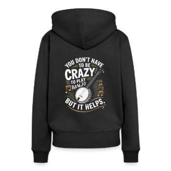 Banjo - Frauen Premium Bio Hoodie - Schwarz - Hinten - Julia (174cm)