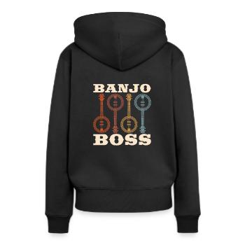 Banjo - Sweat à capuche Premium bio Femme - noir - Dos - Julia (174cm)