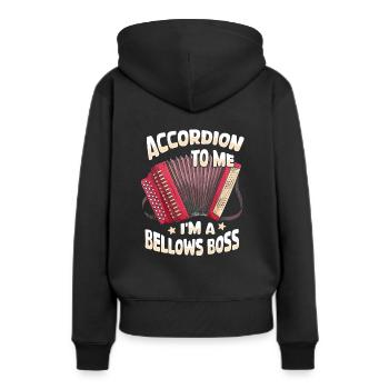 Akkordeon - Frauen Premium Bio Hoodie - Schwarz - Hinten - Julia (174cm)