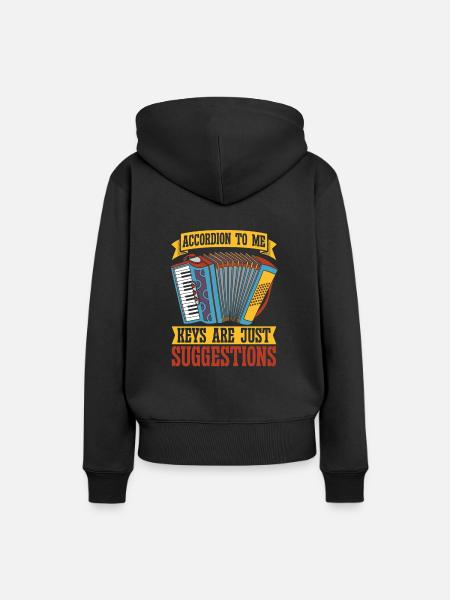 Akkordeon - Frauen Premium Bio Hoodie - Schwarz