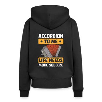 Accordéon - Sweat à capuche Premium bio Femme - noir - Dos - Julia (174cm)