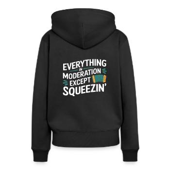 Akkordeon - Frauen Premium Bio Hoodie - Schwarz - Hinten - Julia (174cm)