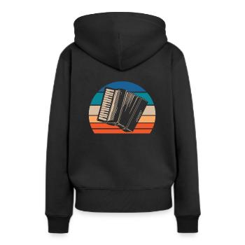 Accordéon - Sweat à capuche Premium bio Femme - noir - Dos - Julia (174cm)