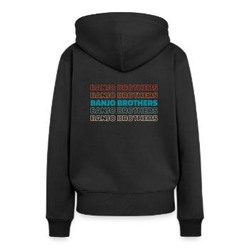 Banjo - Frauen Premium Bio Hoodie - Schwarz - Hinten - Julia (174cm)