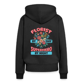 Fleuriste Fleuriste Fleuriste - Sweat à capuche Premium bio Femme - noir - Dos - Julia (174cm)