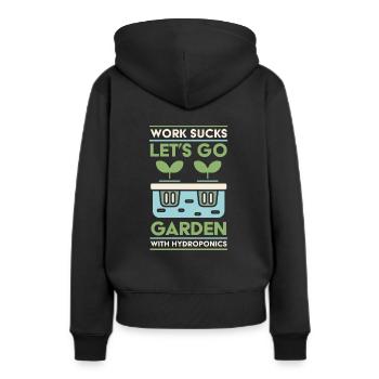 Hydroponie Aqua Culture - Sweat à capuche Premium bio Femme - noir - Dos - Julia (174cm)