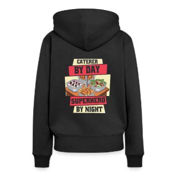 Traiteur - Sweat à capuche Premium bio Femme - noir - Dos - Julia (174cm)