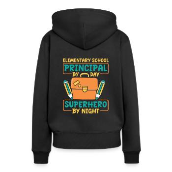 Directeur d’école primaire - Sweat à capuche Premium bio Femme - noir - Dos - Julia (174cm)