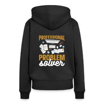 Consultant - Sweat à capuche Premium bio Femme - noir - Dos - Julia (174cm)
