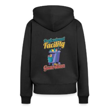 Gardien - Sweat à capuche Premium bio Femme - noir - Dos - Julia (174cm)